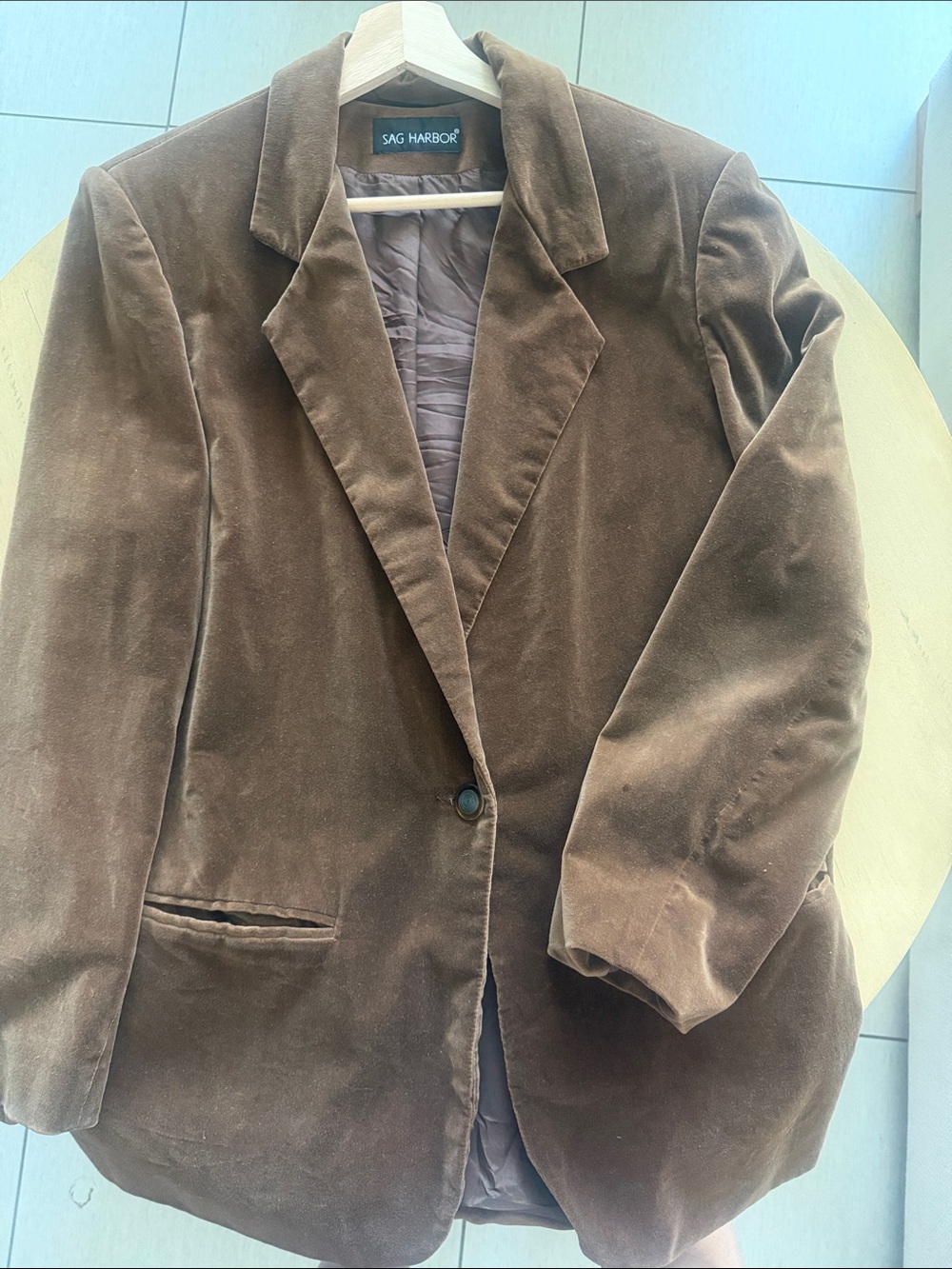 Sag Harbor Chocolate Brown Velvet Sport Coat